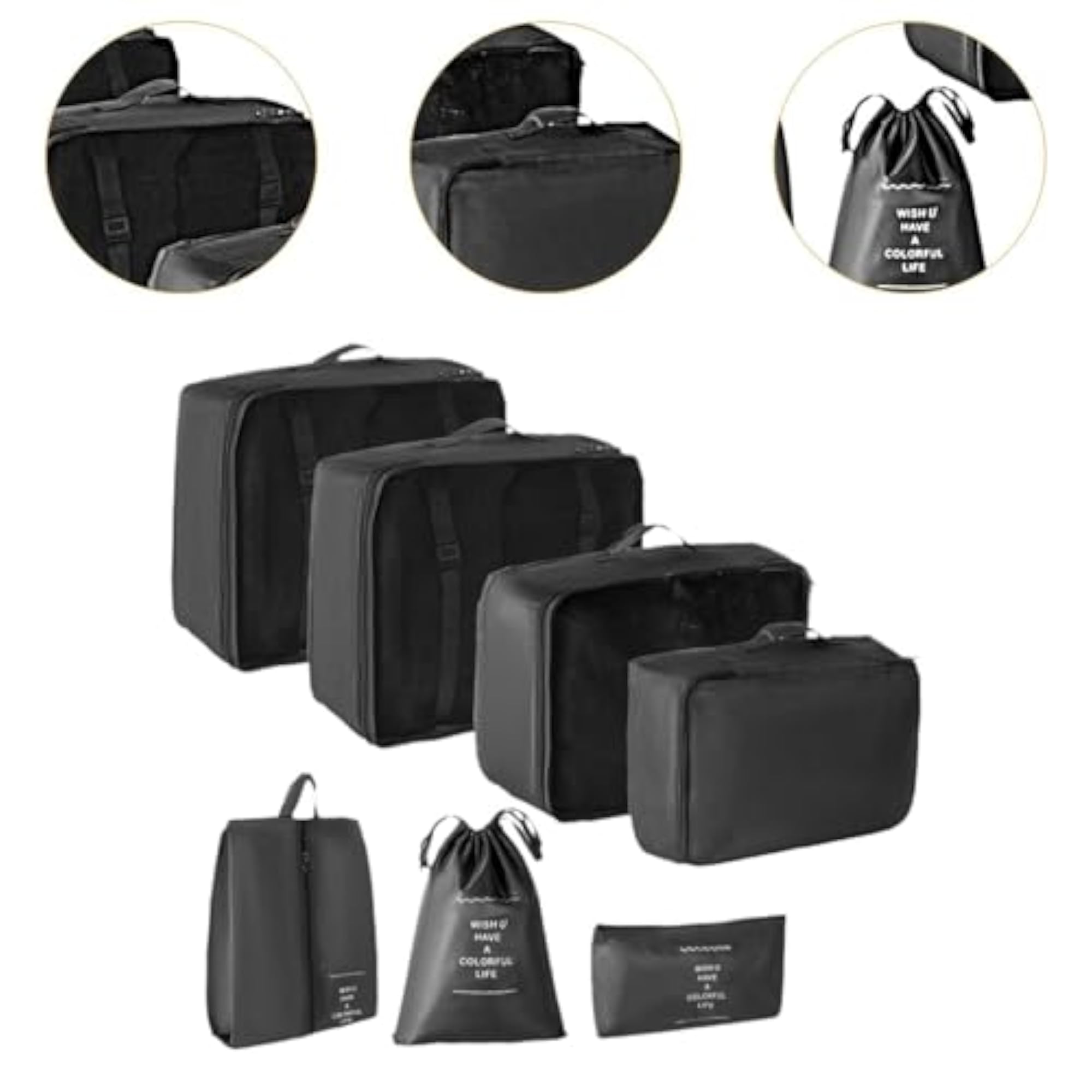 Packing Cubes for Suitcase Travel Bags, Set of 7